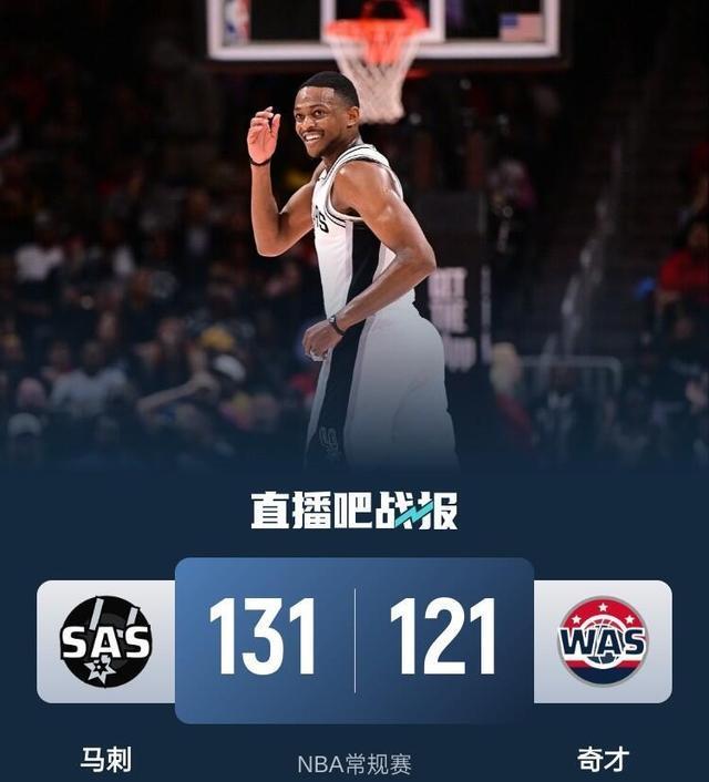 马刺大胜奇才，继续在西部积极冲刺